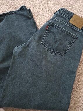 Levi's Men's Straight Jeans in Dark Blue Wash with Leather Patch